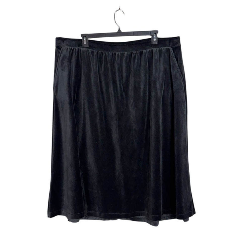 Vintage Black‎ Velvet Midi Skirt Size 3X Whimsigoth Fairy Grunge Holiday NYE